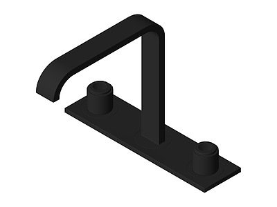 黑色三孔单把龙头