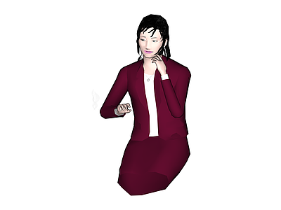 跪姿女性人物模型