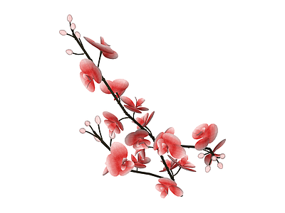 粉色仿真花艺枝条