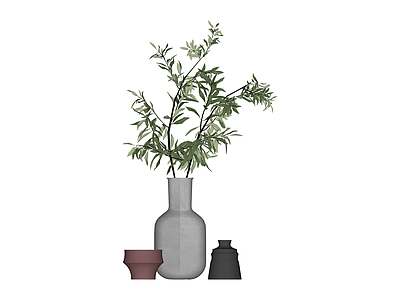 花瓶绿植组合摆件