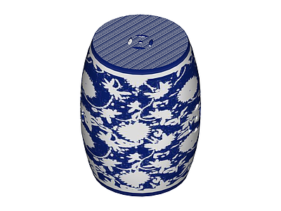 青花瓷纹鼓凳