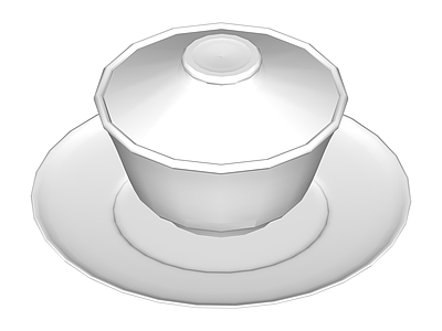 白模盖碗茶具组件