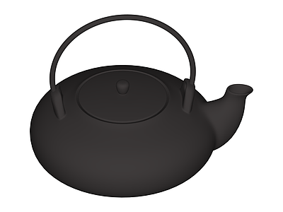 黑色铸铁茶壶
