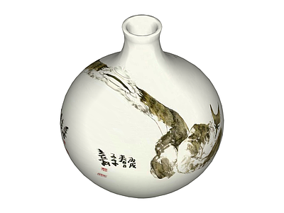 白瓷手绘花瓶