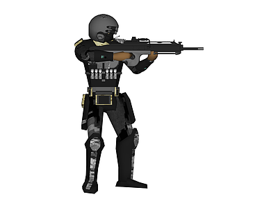 持枪士兵角色模型