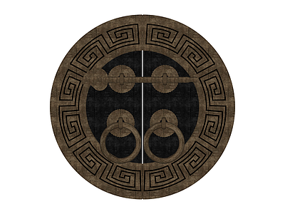 中式圆形双开门