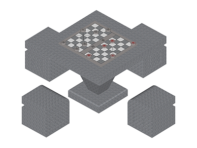 石纹象棋桌组合