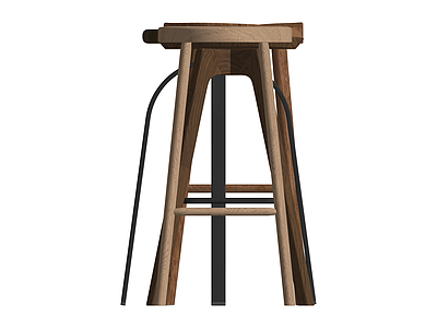 四款不同风格木质高脚凳