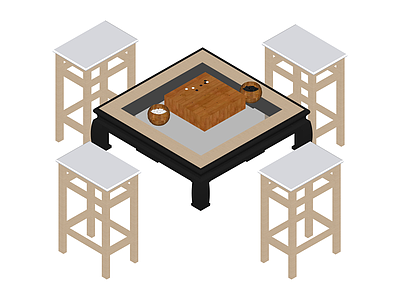 围棋桌凳组合