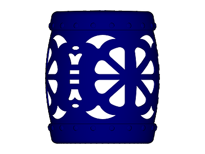 蓝色镂空鼓凳