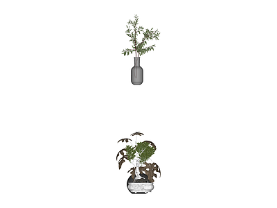 盆栽绿植组合模型