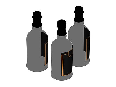 灰色酒瓶模型