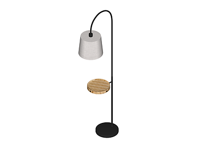黑色落地灯配木托盘