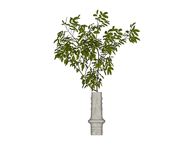 盆栽绿植白模