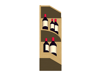双格酒柜模型