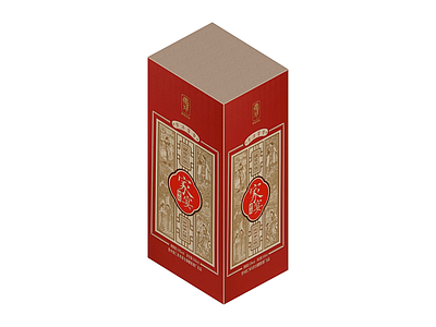 红色白酒礼盒包装