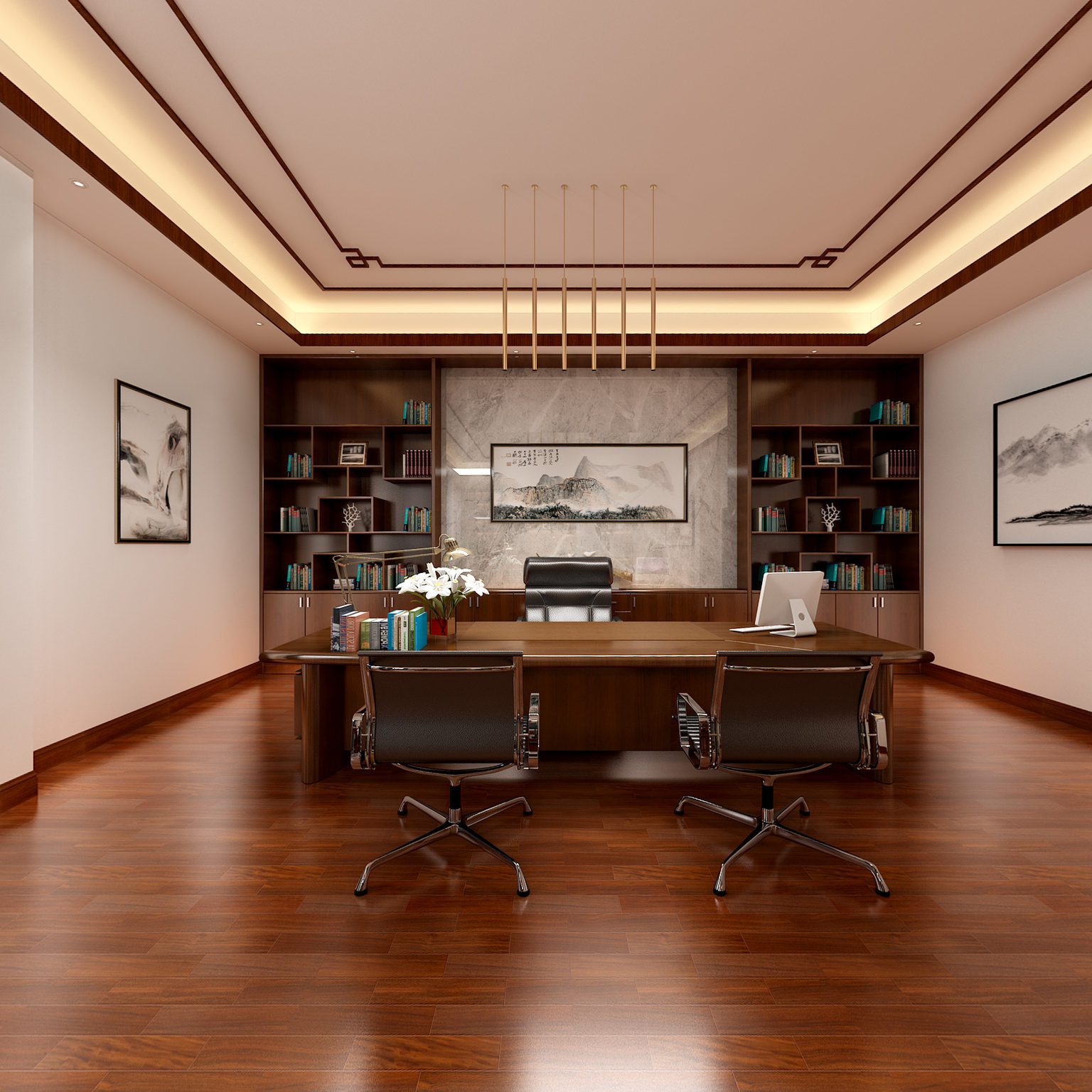 全景中式办公室