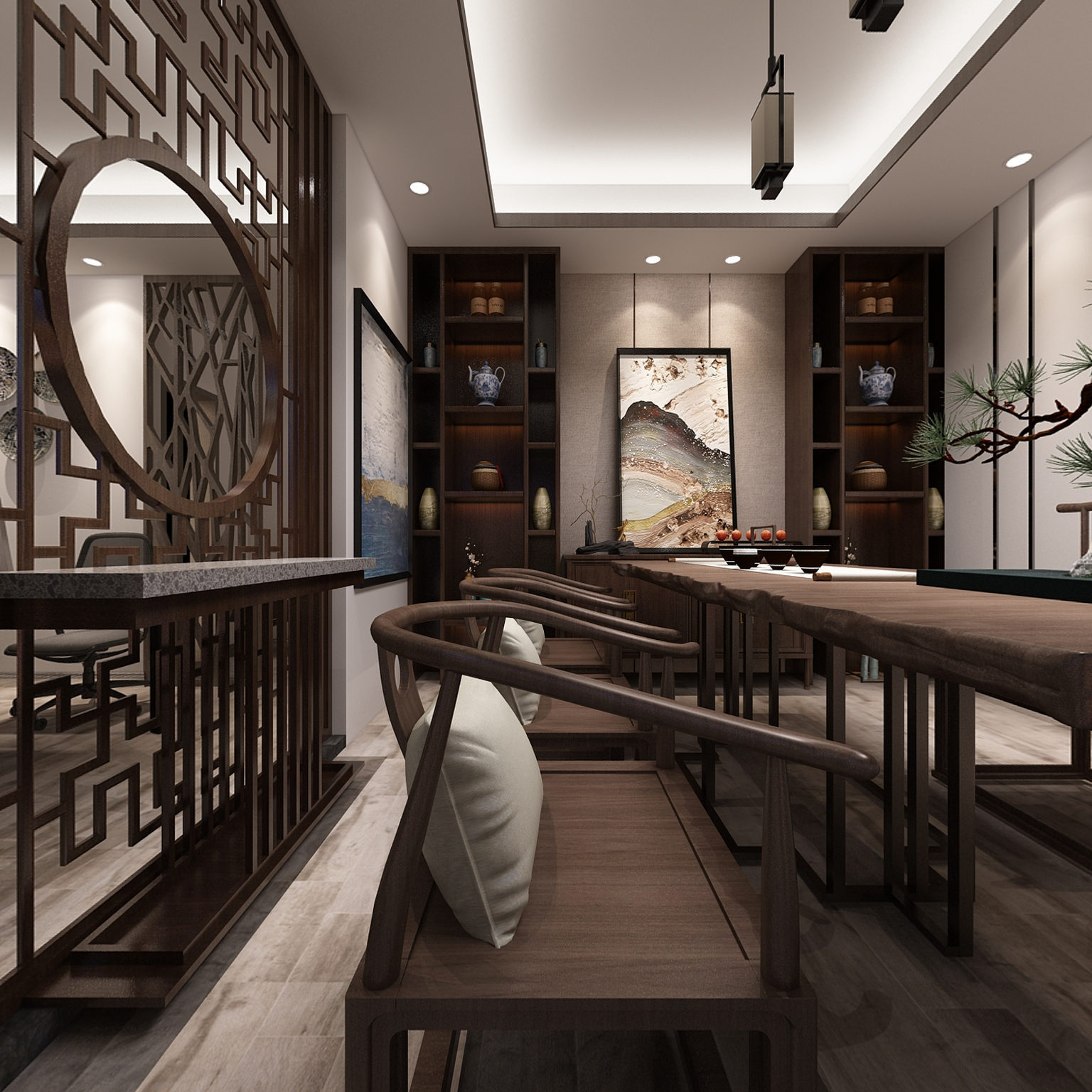 全景新中式经理办公室