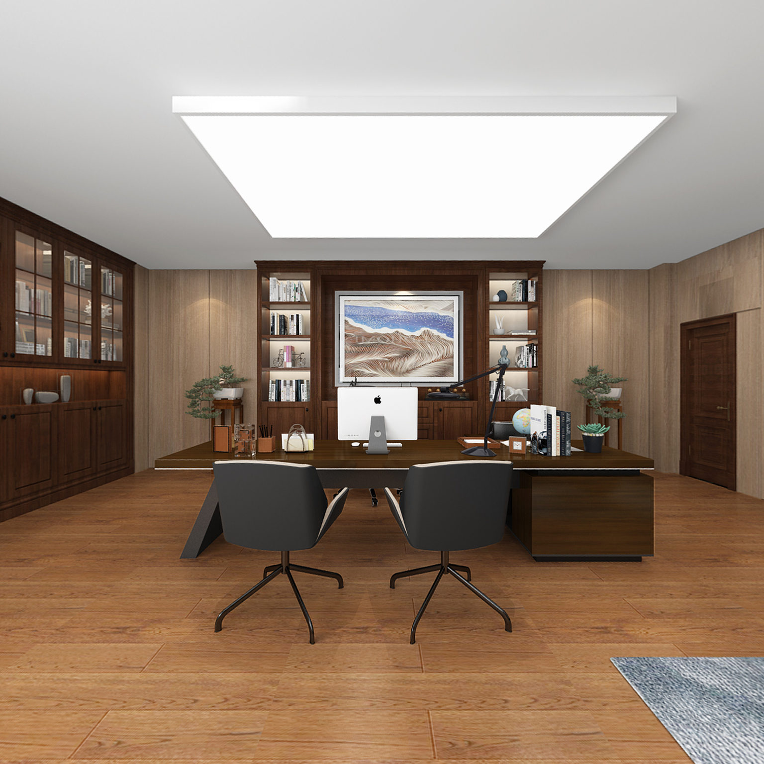 全景新中式老总办公室