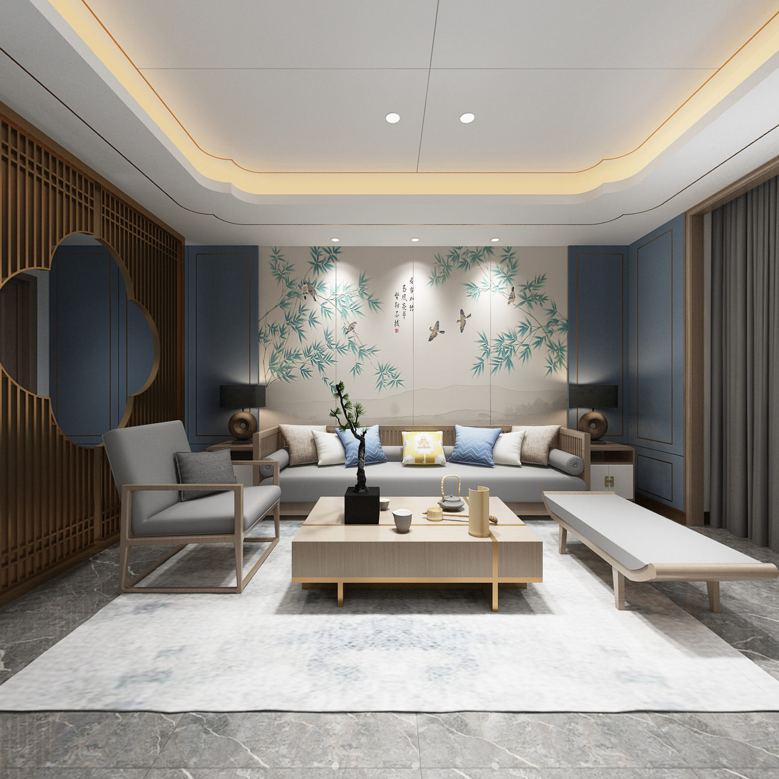 全景新中式办公室