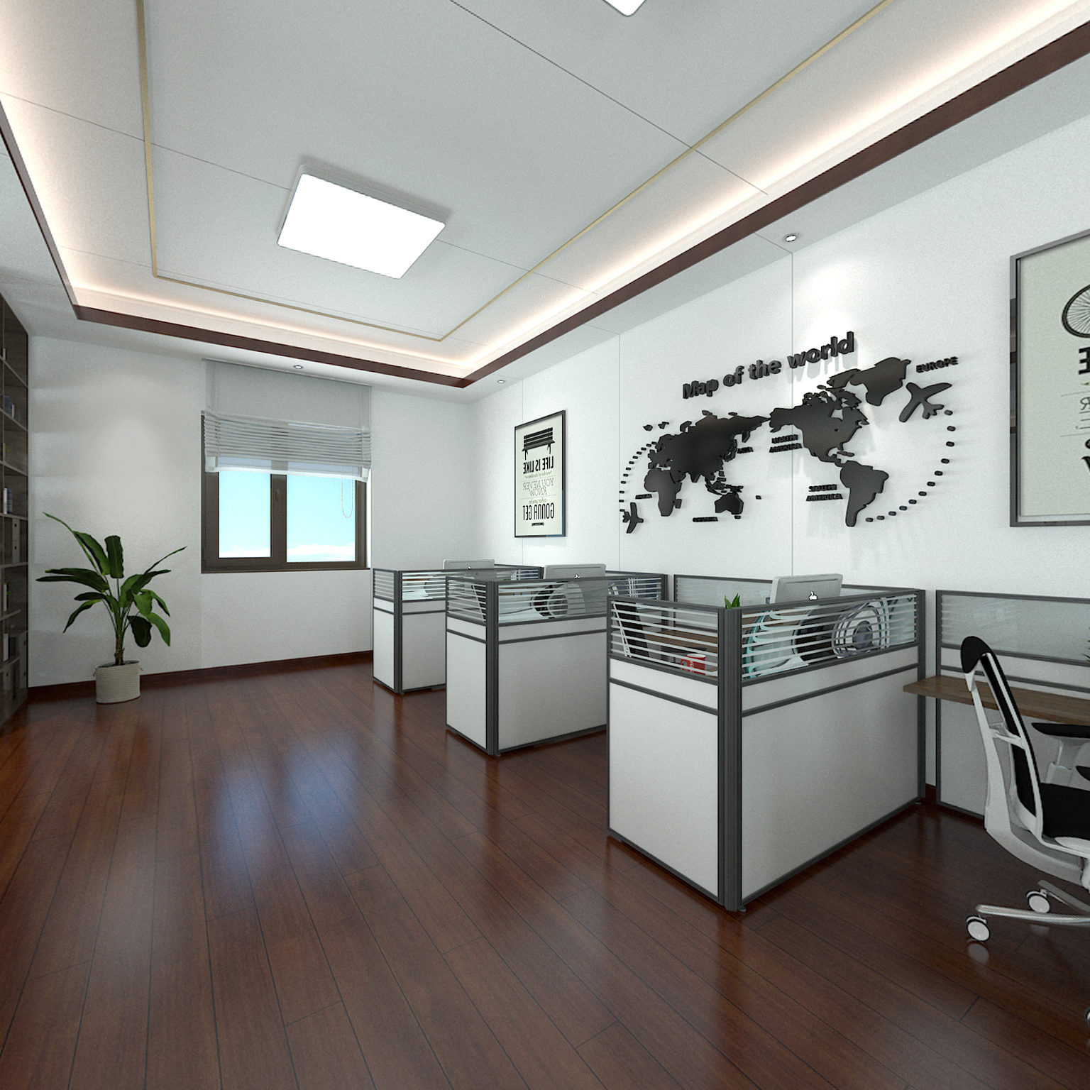 全景新中式办公室 办公桌