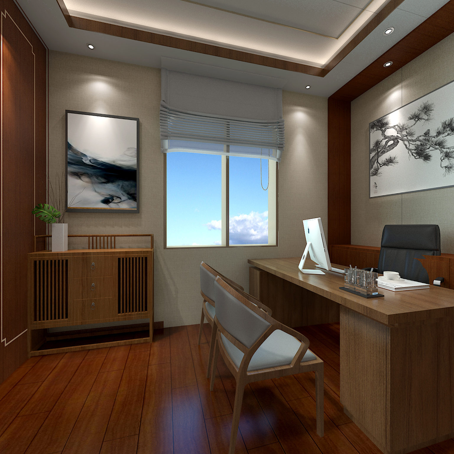 全景新中式办公室
