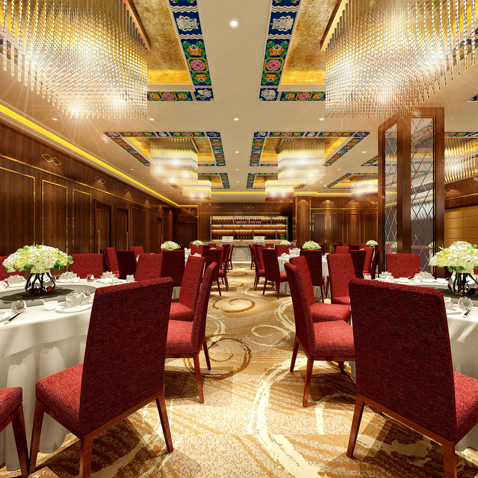 全景新中式酒店宴会厅