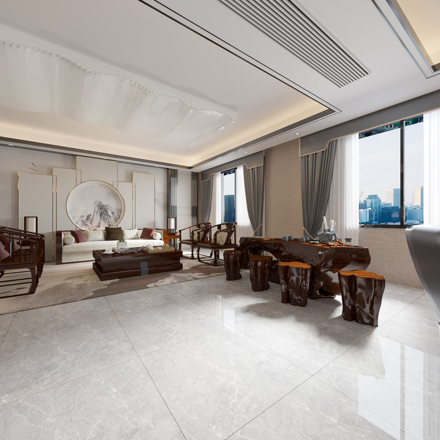 全景新中式办公室