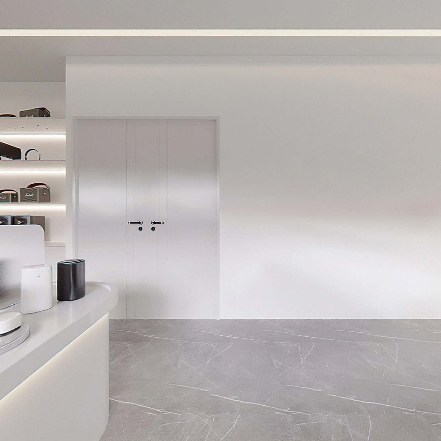 全景现代智能家居馆 路由器 手机店 店面 前台 体验中心