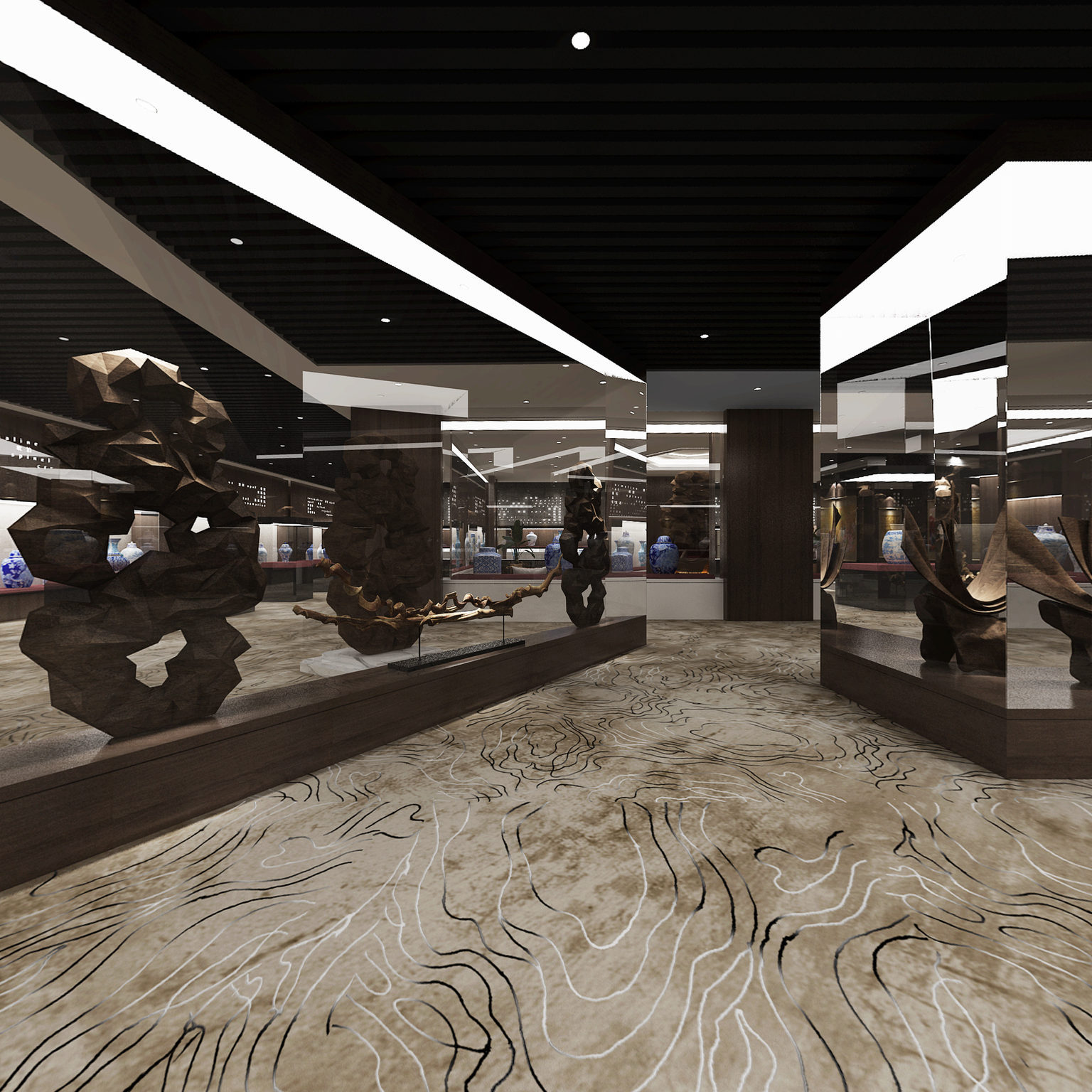 全景新中式古董博物馆