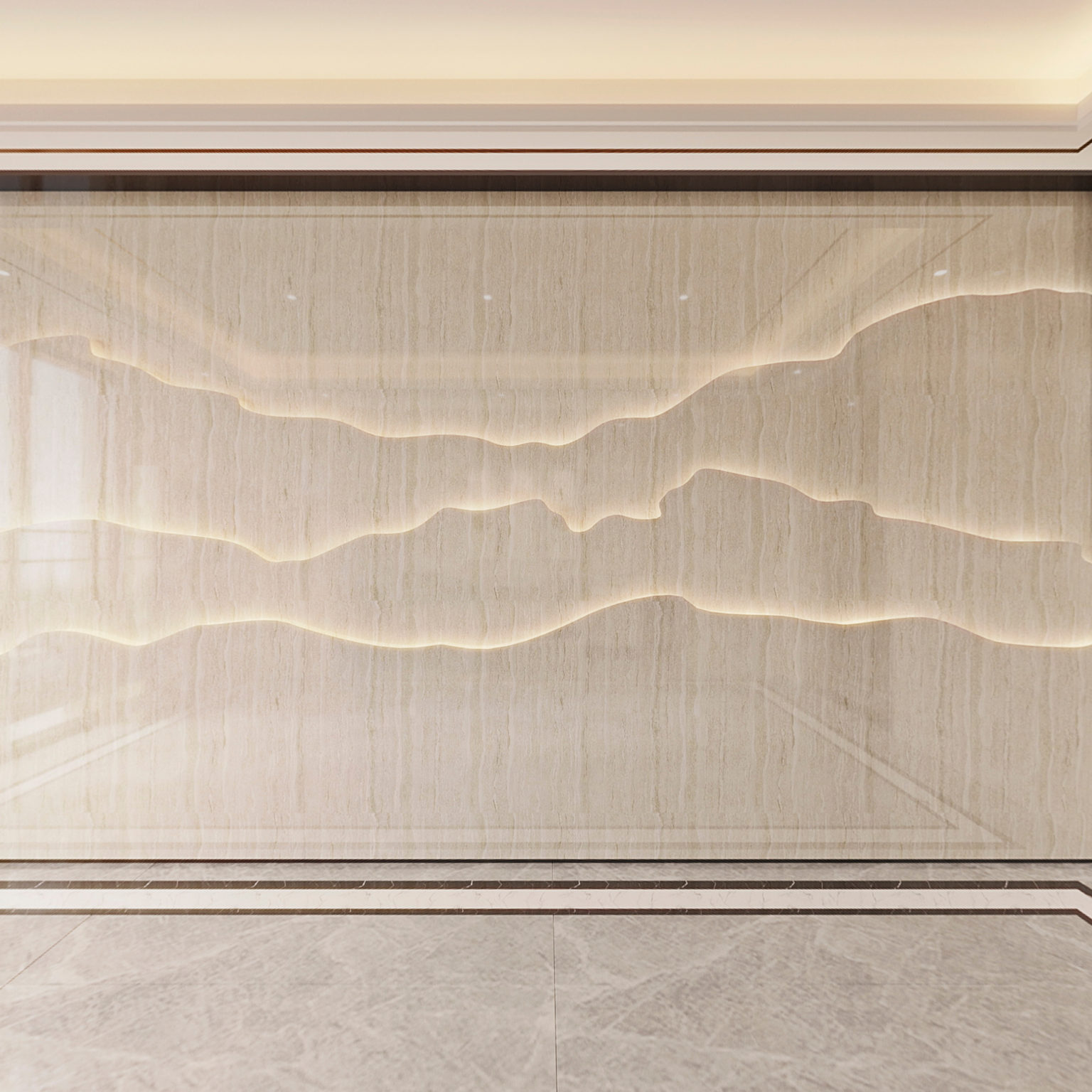 全景新中式公司休息区 公司电梯间