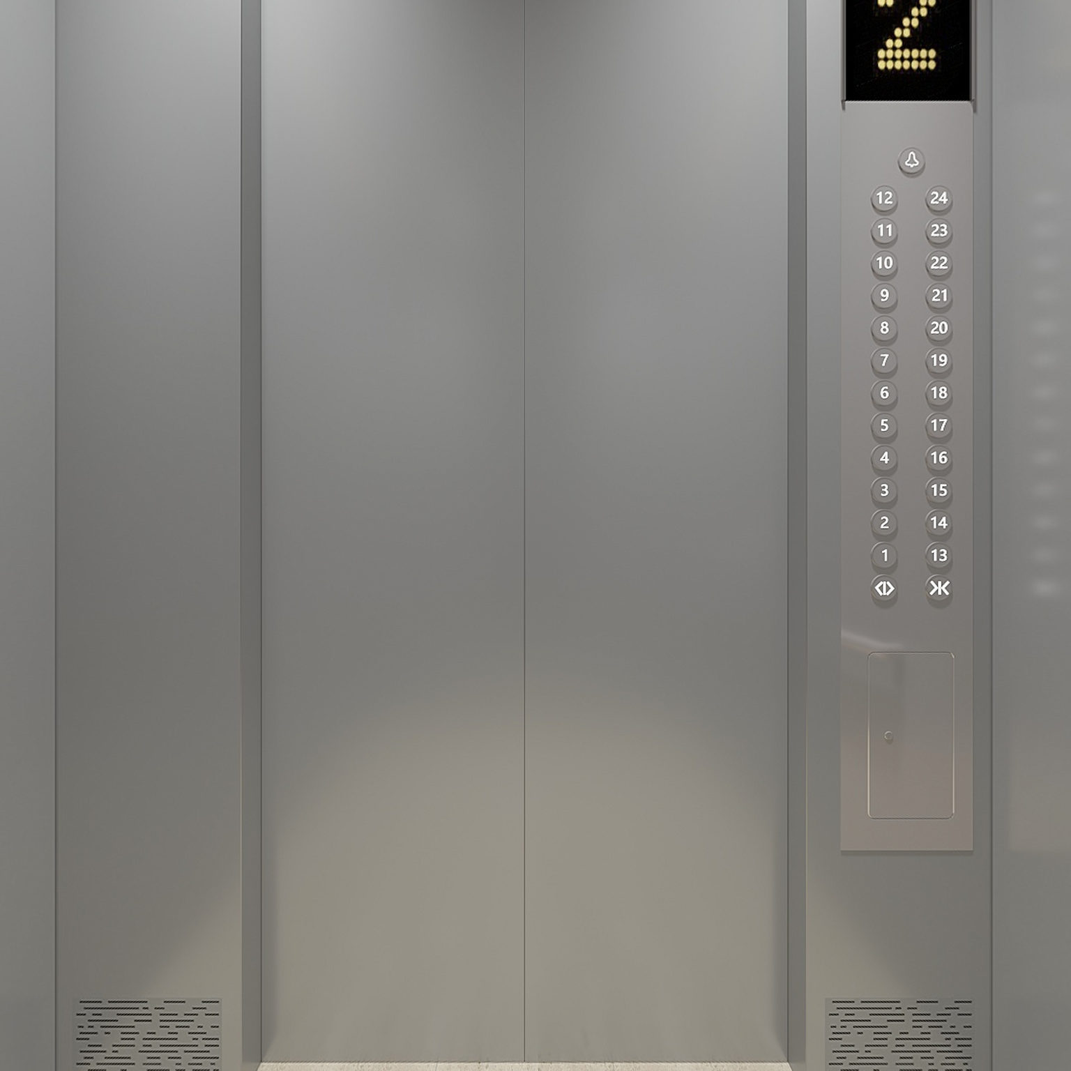 全景现代电梯轿厢