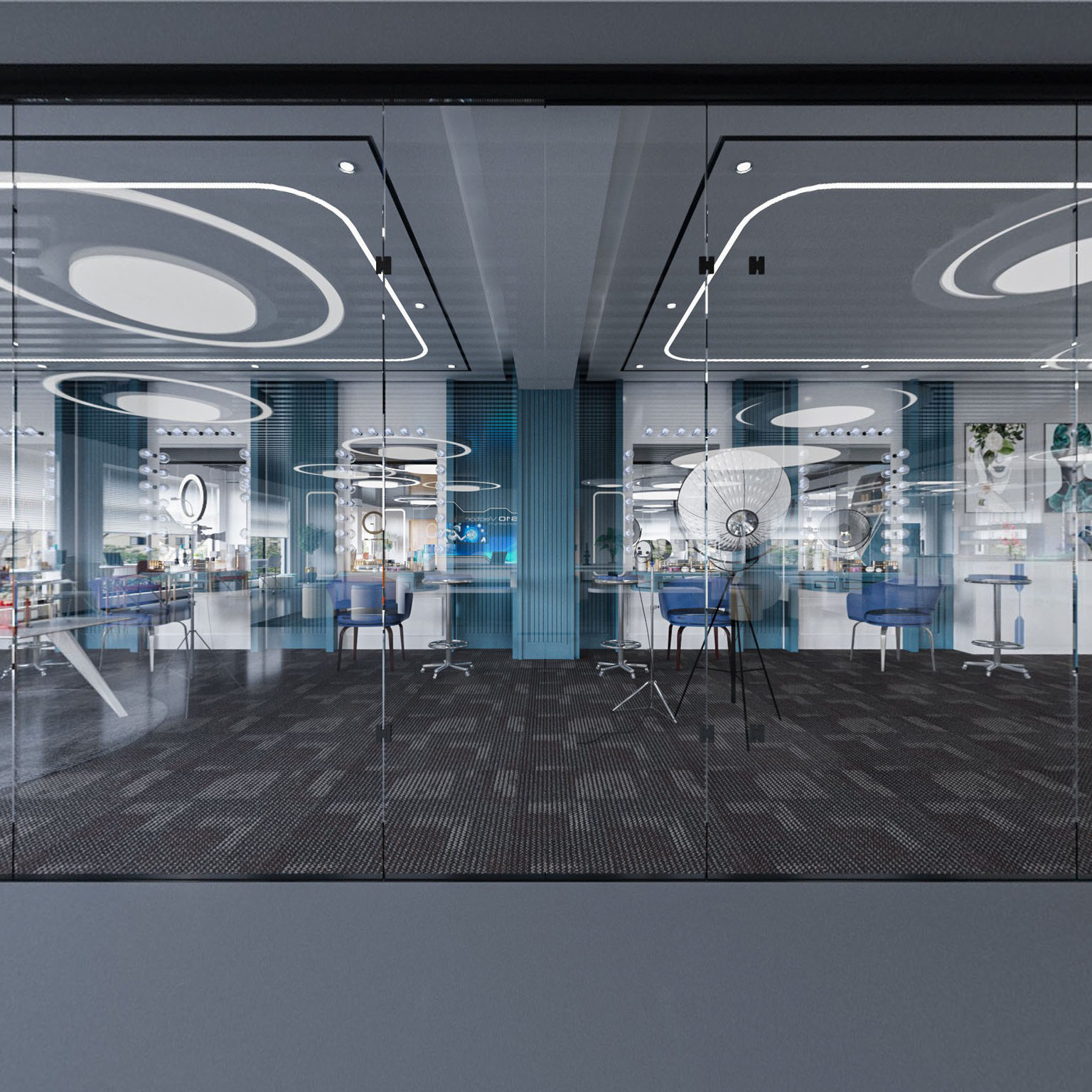 全景现代直播室 实验室