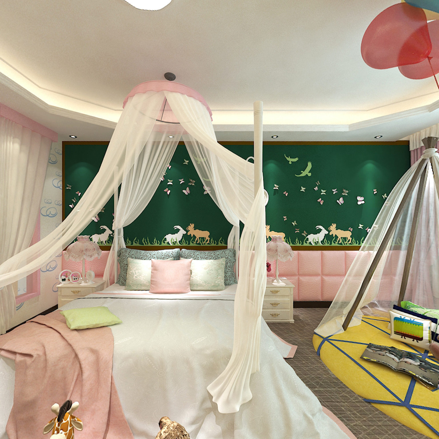 全景北欧女孩房3D全景模型