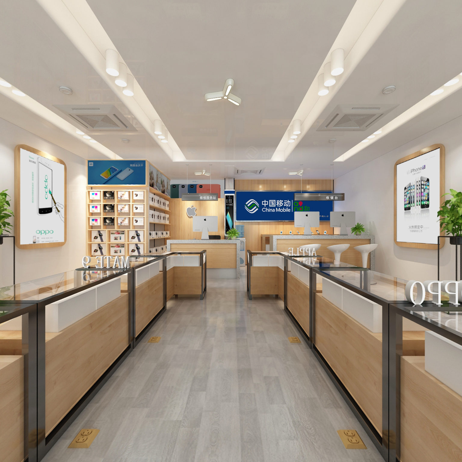 全景现代手机苹果移动营业展厅3D全景模型
