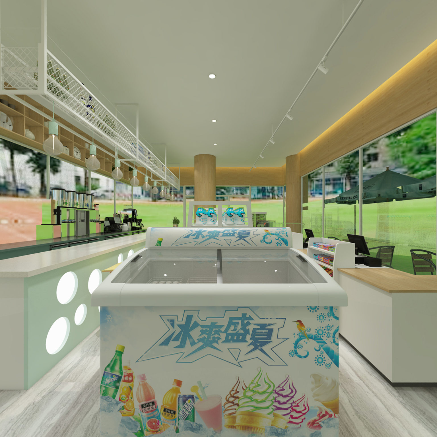 全景现代学校超市