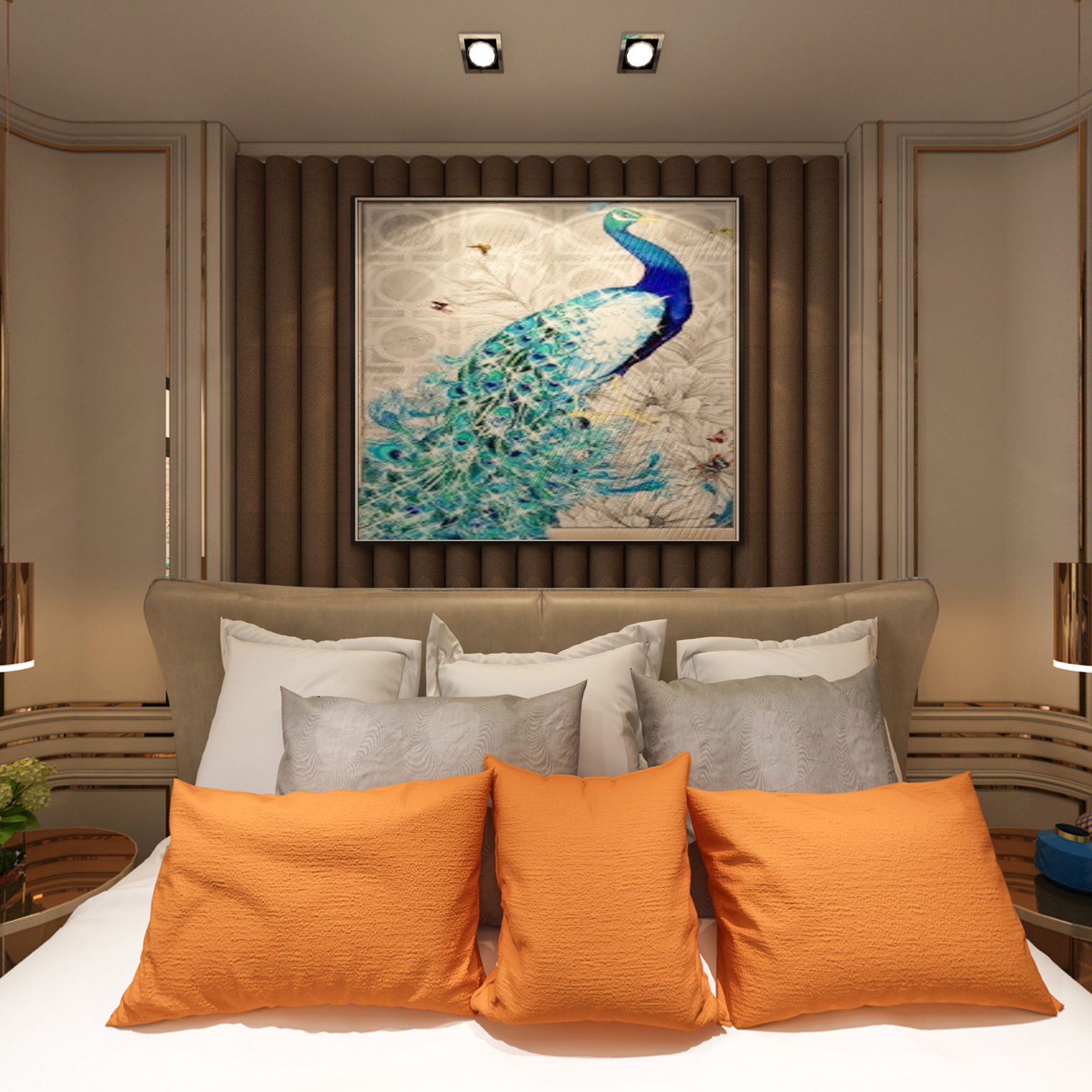 全景后现代轻奢酒店客房3D全景模型