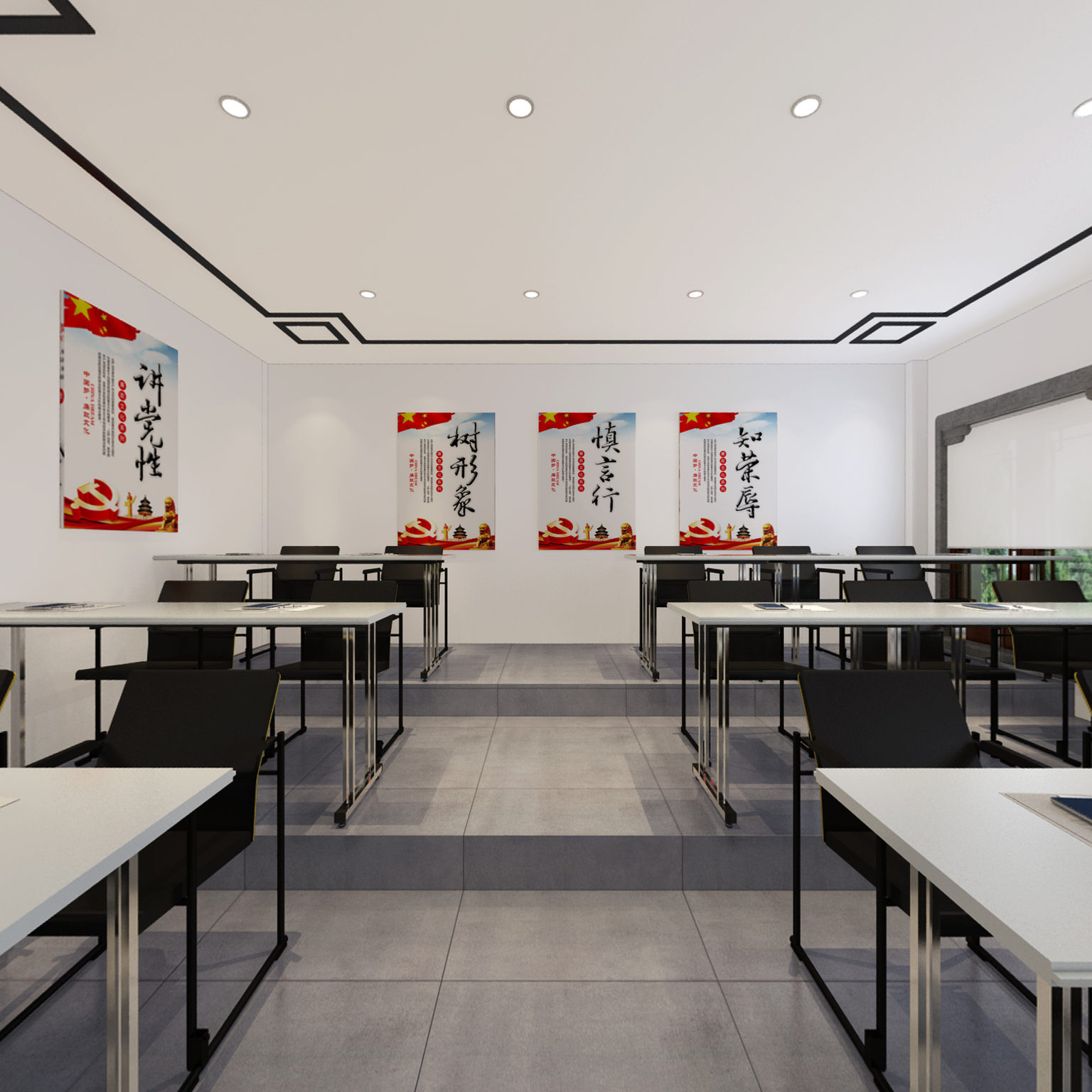 全景现代博物馆科技展厅3D全景模型 教室