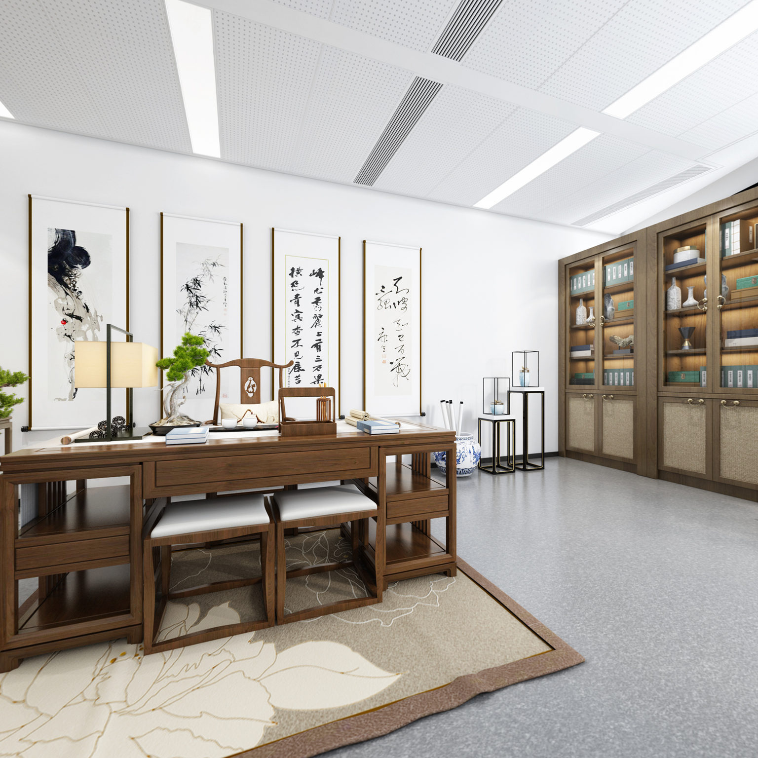 全景中式书馆博物馆3D全景模型