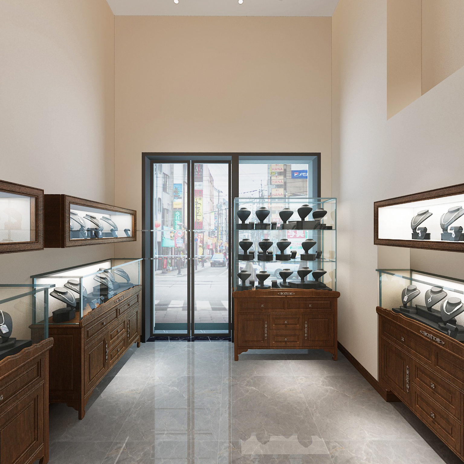 全景中式展厅 橱窗