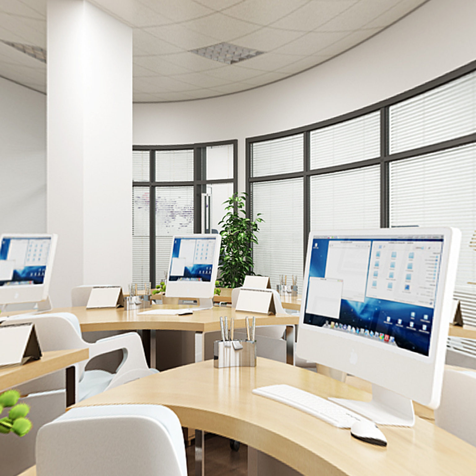 全景现代办公室3D全景模型
