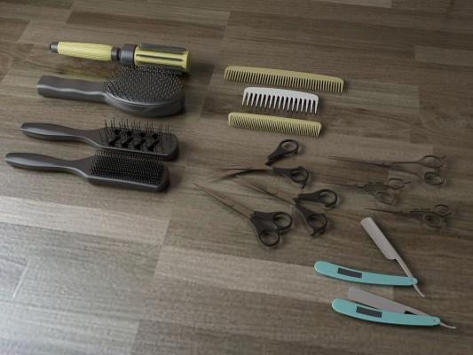 现代梳子 剪刀 洗护用品