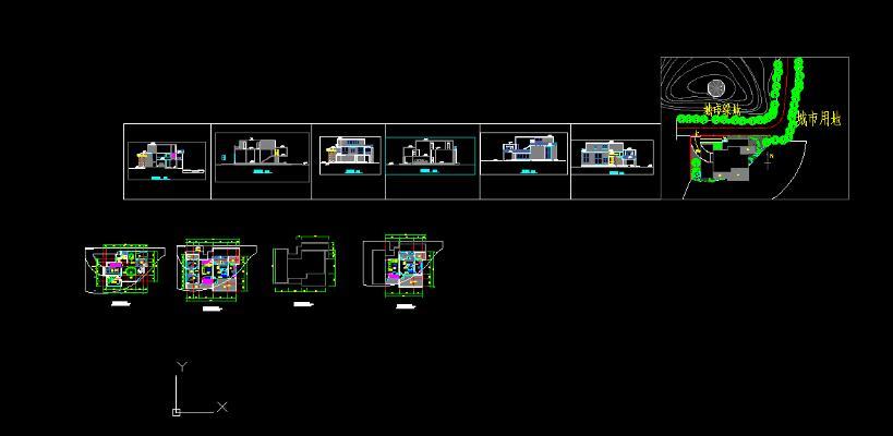 现代别墅大宅农村自建房建筑CAD施工图 含效果图