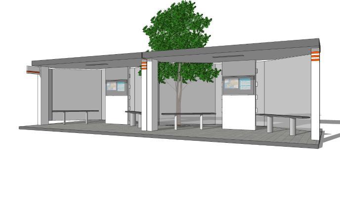 宣传栏广告栏等候车亭公交站台简约书屋烤炉 活动房屋