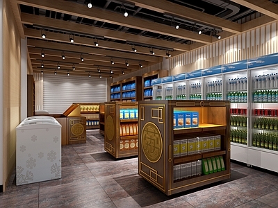 中式商店 礼品店 货柜
