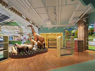现代儿童动物玩具展厅 展柜