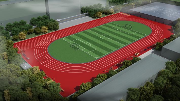 新中式跑道 塑胶跑道 运动场 学校跑道 体育场 健身器材 足球场 人工草坪