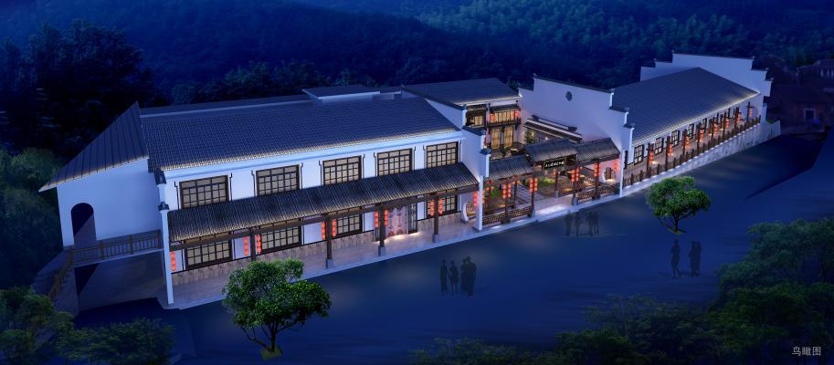 新中式中式民宿外观